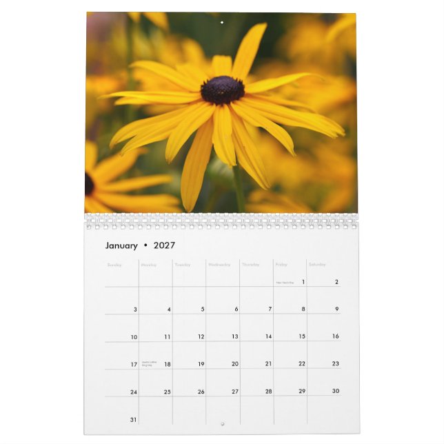 Calendario Flores amarillas (Jan 2027)