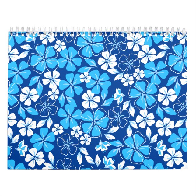 Calendario Flores azules y blancas (Tapa)