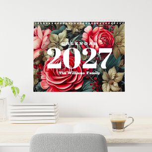 Calendario Flores Botánicas Vintage Mensuales 2027