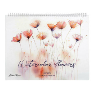 Calendario Flores de Acuarela: Edición 3