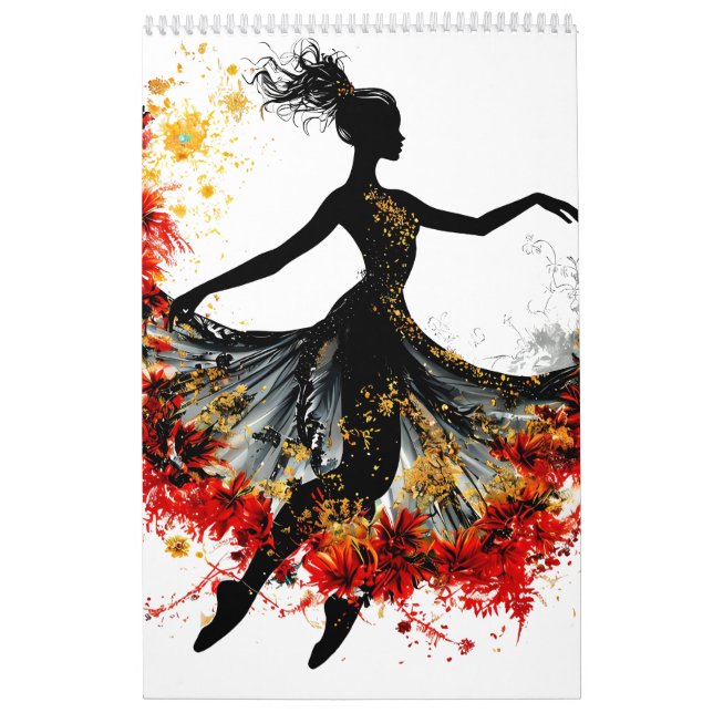 Calendario flores de baile chica impulso inspiración primaver (Tapa)