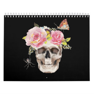 Calendario Flores de calavera Mariposa Araña Regalo Halloween