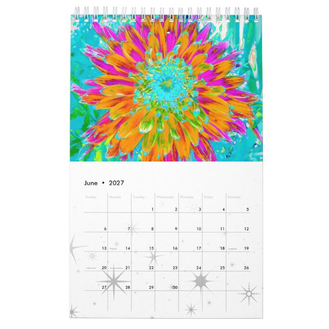 Calendario Flores de Dahlia 2023 (Jun 2027)