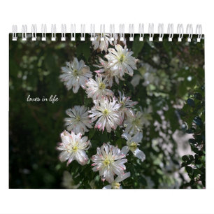 Calendario Flores de jardín blanco