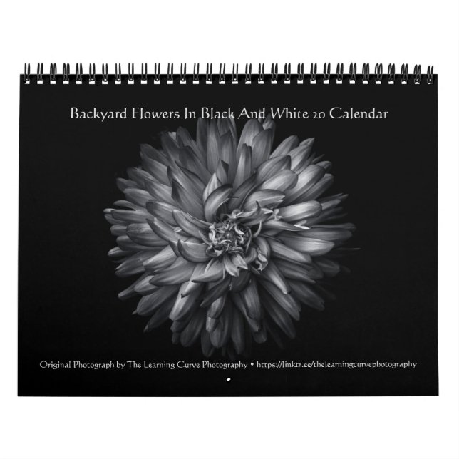 Calendario Flores de jardín en blanco y negro 20 (Tapa)