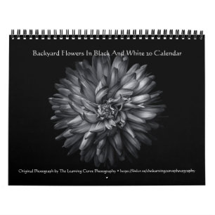 Calendario Flores de jardín en blanco y negro 20