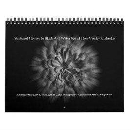 Calendario Flores De Jardín Trasero En Blanco Y Negro No 48 F