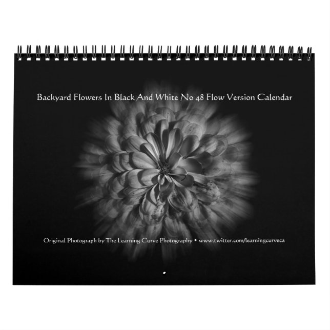 Calendario Flores De Jardín Trasero En Blanco Y Negro No 48 F (Tapa)