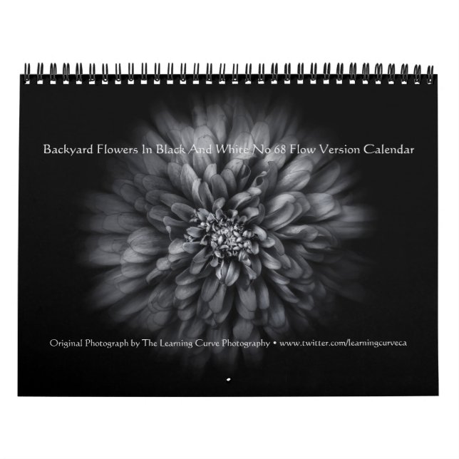 Calendario Flores De Jardín Trasero En Blanco Y Negro No 68 F (Tapa)