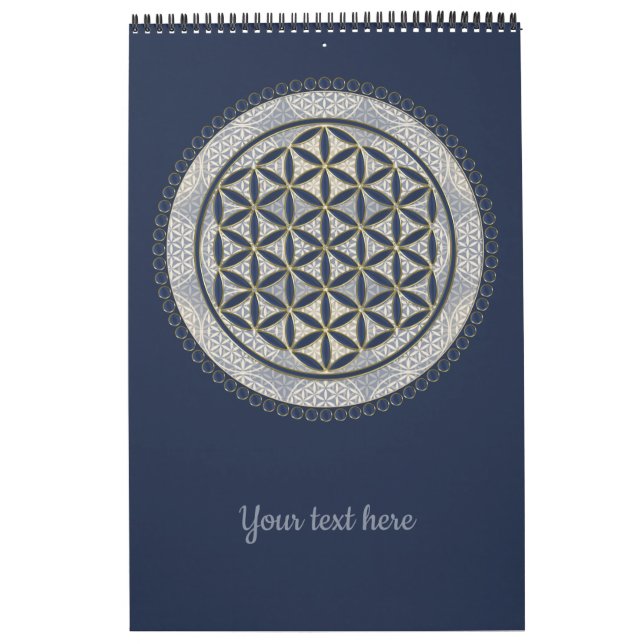 Calendario FLORES DE LA VIDA - Símbolo de geometría sagrada A (Tapa)