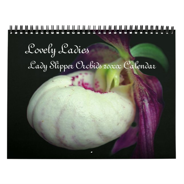 Calendario Flores de orquídea zapatilla de dama (Tapa)