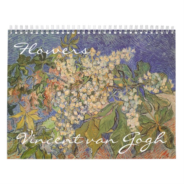 Calendario Flores de Vincent van Gogh, Arte Postimpresionista (Tapa)