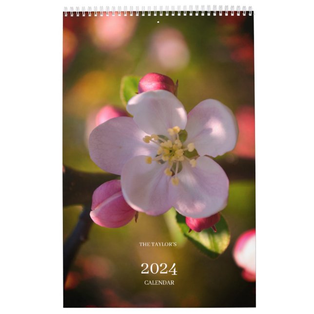 Calendario Flores del año - Flores florales personalizadas (Tapa)