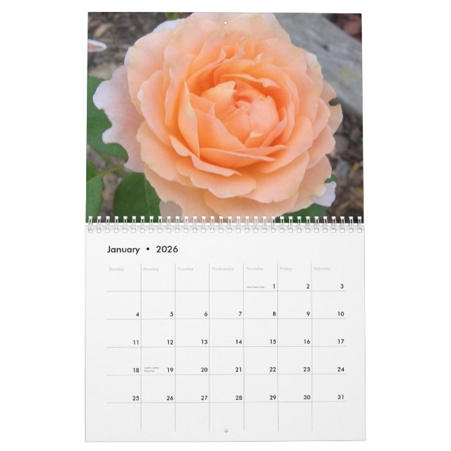 Calendario Flores del primer (Jan 2026)