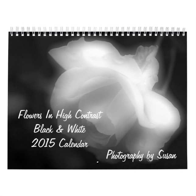 Calendario Flores En Alto Contraste Negro Y Blanco (Tapa)