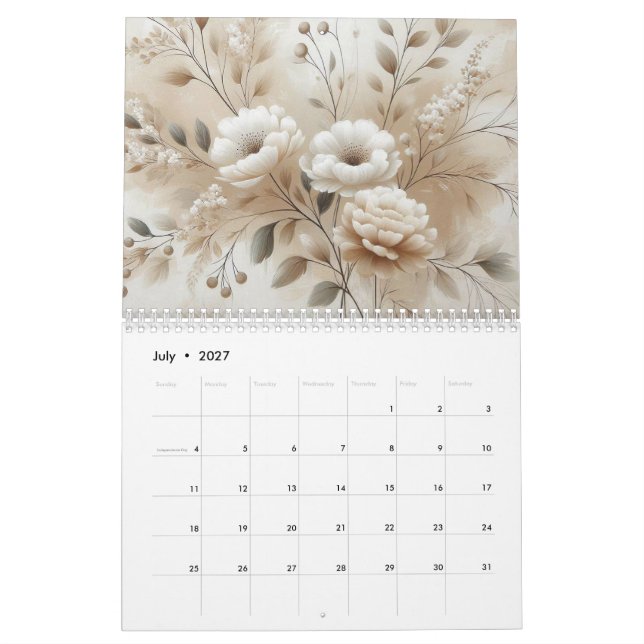 Calendario Flores modernas (Jul 2027)
