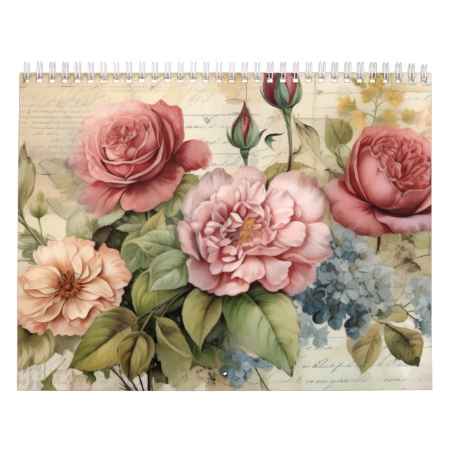 Calendario Flores pintadas a mano victorianas (Tapa)