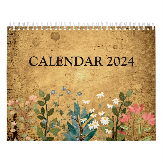 Calendario Flores silvestres, acuarela, cosecha (Tapa)