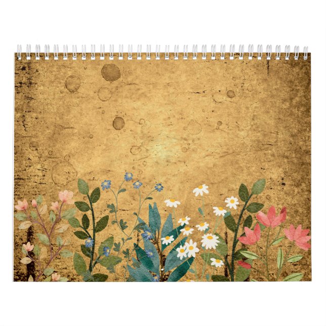 Calendario Flores silvestres, acuarela, cosecha (Tapa)