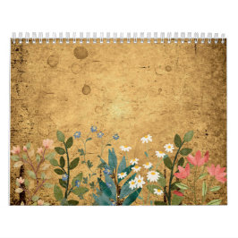 Calendario Flores silvestres, acuarela, cosecha