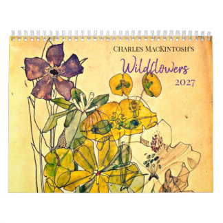 Calendario Flores silvestres en acuarela de Charles Mackintos