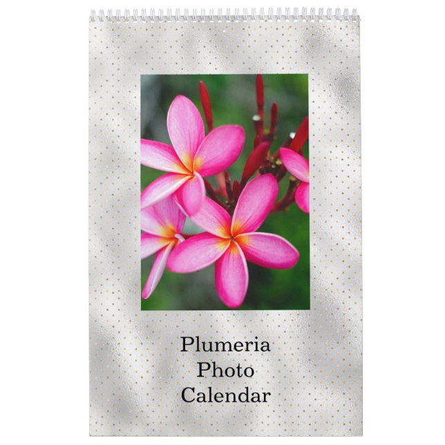 Calendario Flores tropicales de plumeria floral (Tapa)