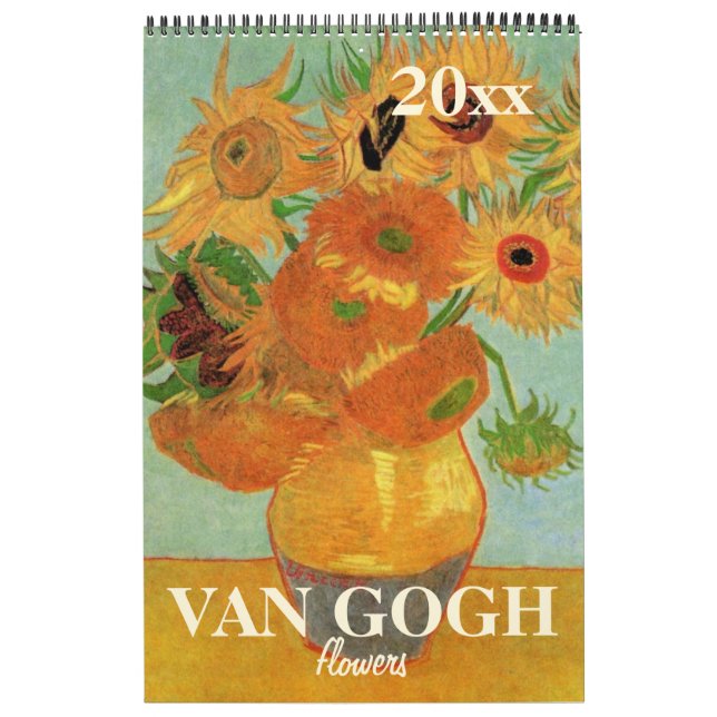 Calendario Flores Van Gogh con girasoles, pasteles, irlandese (Tapa)