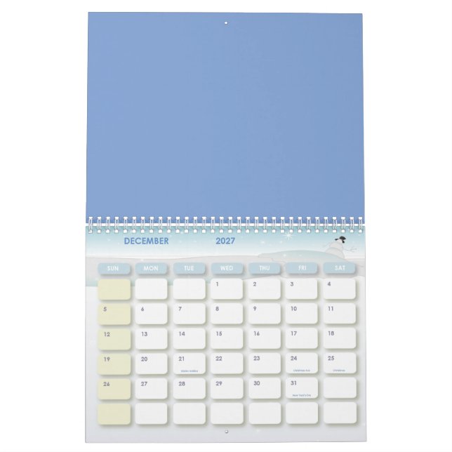 Calendario Flores y hojas de Hibiscus (Dec 2027)