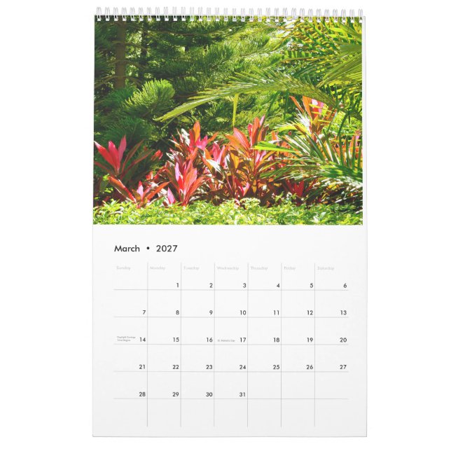 Calendario Flores y plantas mixtas (Mar 2027)