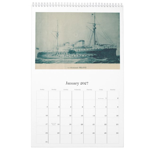 Calendario Flota española 1898 (Jan 2027)
