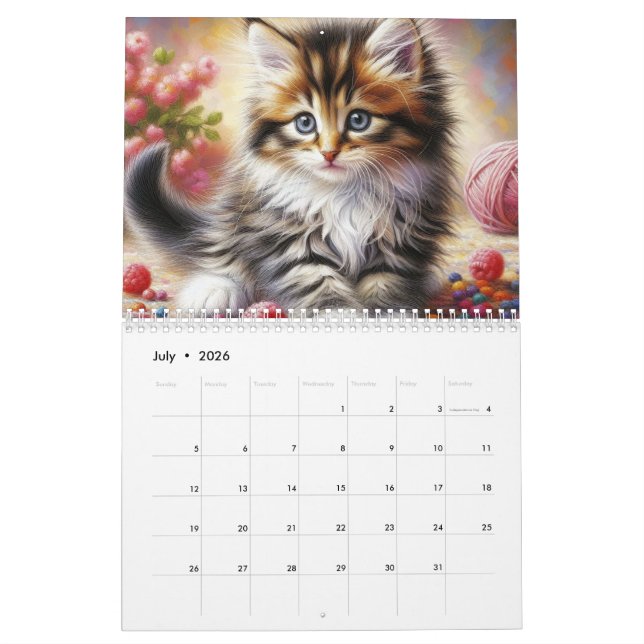 Calendario Fluffy Cute Kittens (Jul 2026)