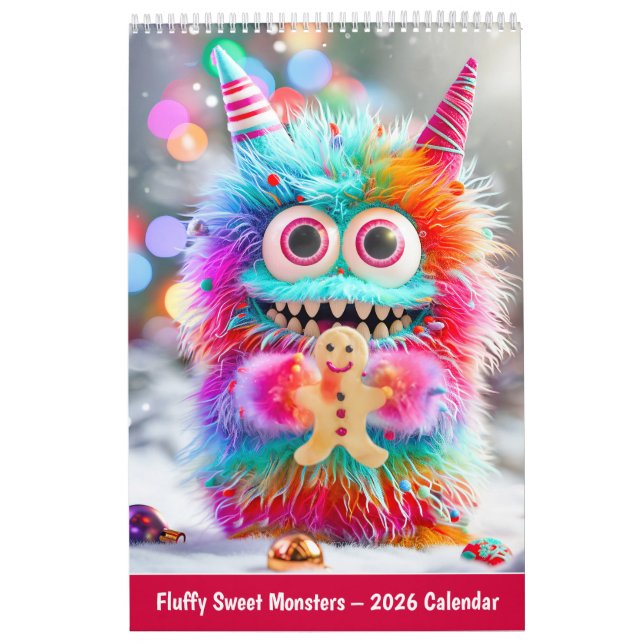 Calendario Fluffy Sweet Monsters – 2026 Calendar (Tapa)
