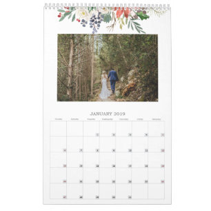 Calendario Foliage estacional de acuarela Foto mensual