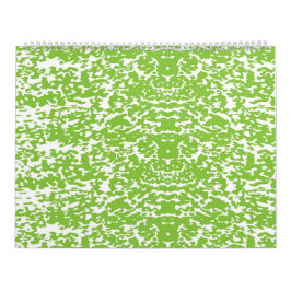 Calendario fondo abstracto verde y blanco