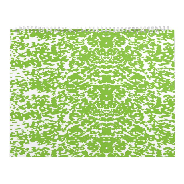 Calendario fondo abstracto verde y blanco (Tapa)