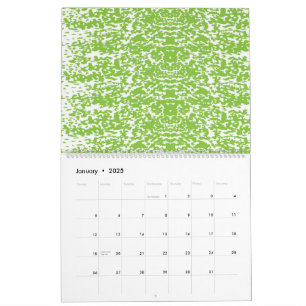 Calendario fondo abstracto verde y blanco