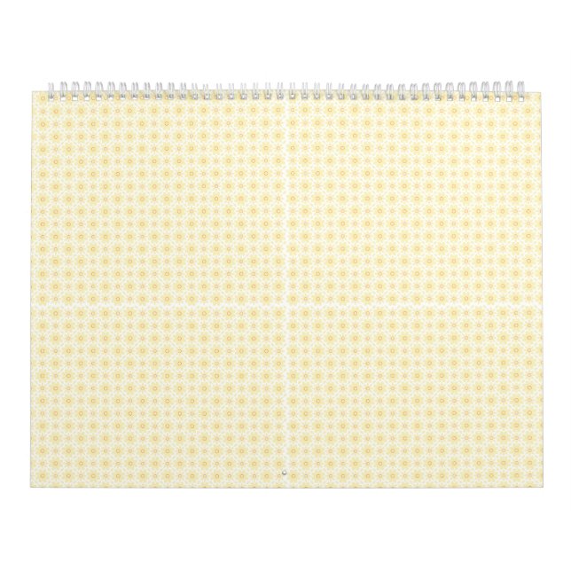 Calendario fondo amarillo y blanco con círculos pequeños (Tapa)