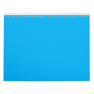 Calendario Fondo azul sólido de Azure – Plantilla minimalista