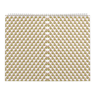 Calendario fondo blanco con hojas verdes sobre él