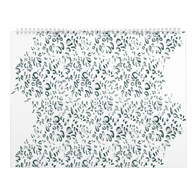 Calendario fondo blanco con muchas gotas de agua (Tapa)