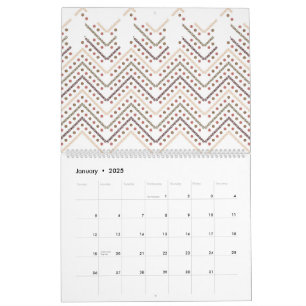 Calendario fondo blanco con puntos marrones y rojos