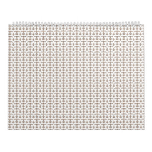 Calendario fondo blanco con un patrón marrón