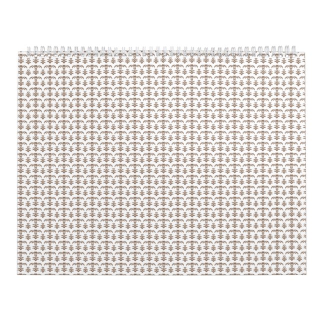 Calendario fondo blanco con un patrón marrón (Tapa)