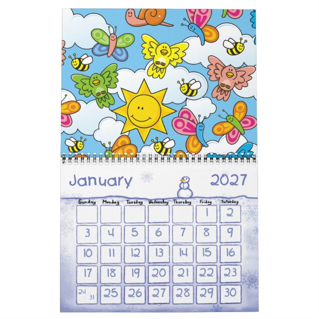 Calendario Fondo de Animales Bebés (Jan 2027)