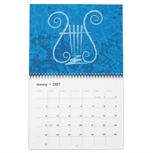 Calendario Fondo de lira azul
