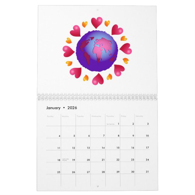 Calendario Fondo de los corazones (Jan 2026)