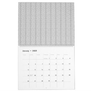 Calendario fondo de pantalla blanco y gris con un patrón