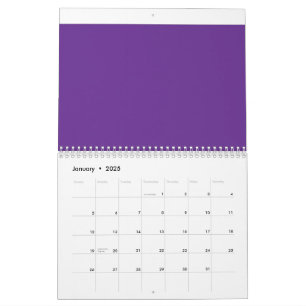 Calendario fondo púrpura con borde blanco
