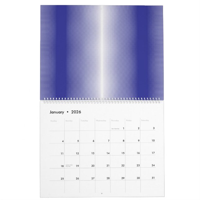 Calendario fondo rayado azul y blanco (Jan 2026)