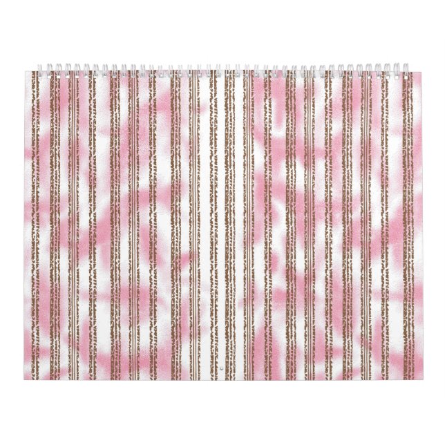 Calendario fondo rayado rosa y blanco (Tapa)